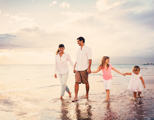 family on the beach