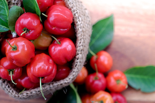 basket full of acerola cherries